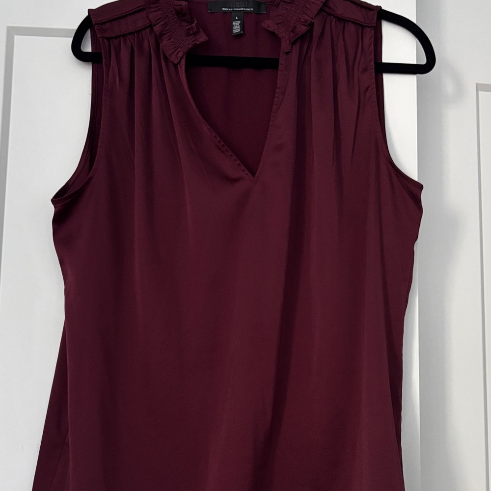 White House Black Market Deep Burgundy Blouse